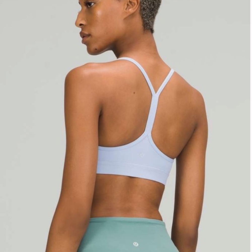 Lululemon light blue flow y bra